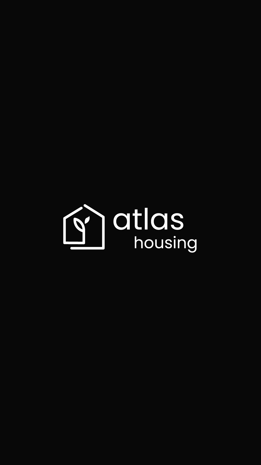 Logo Atlas Housing en fondo negro