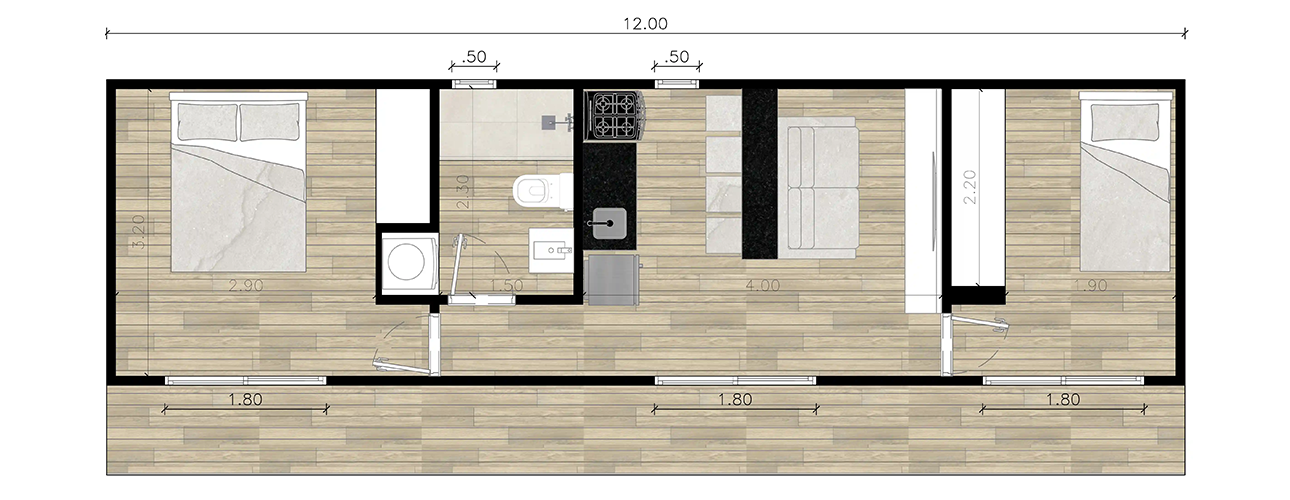 Plano de planta modelos Upscala
