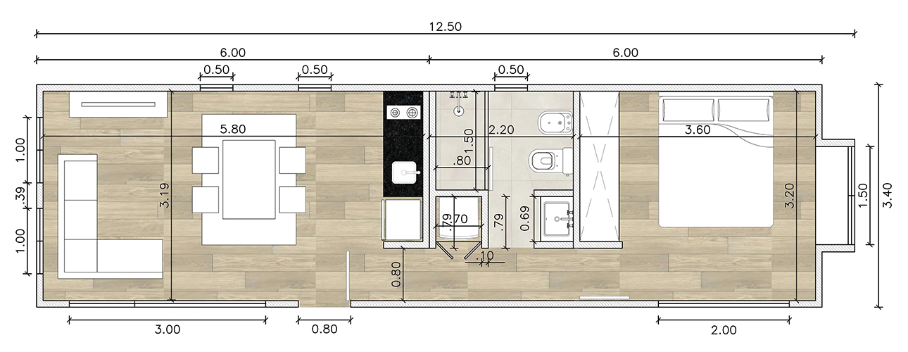 Plano de planta modelos Upscala