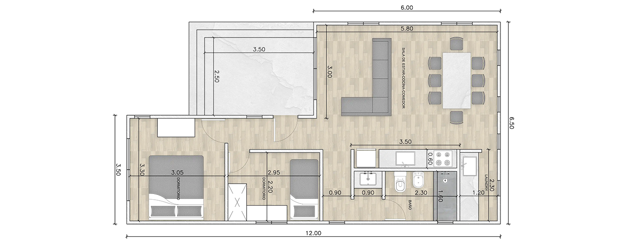 Plano de planta modelos Upscala