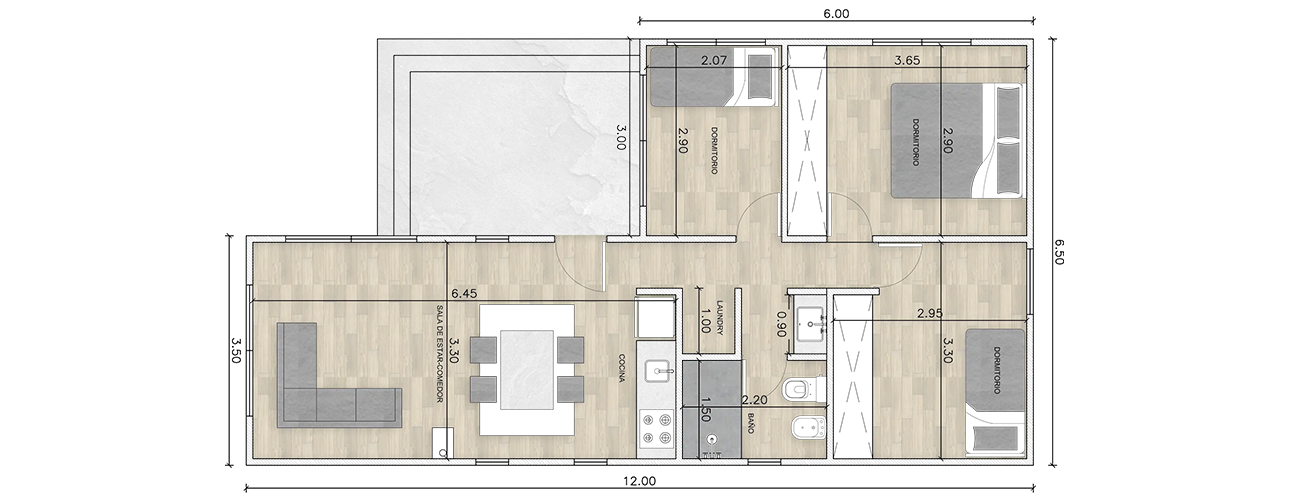 Plano de planta modelos Upscala
